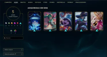 Unranked com 60 Champs e 5 Skins