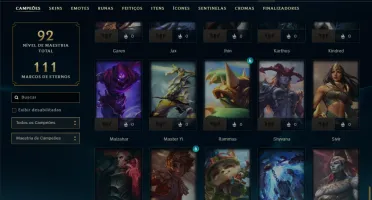 Unranked com 60 Champs e 5 Skins