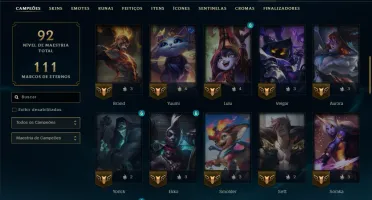 Unranked com 60 Champs e 5 Skins