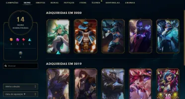 Conta Platina 1, 99pdl, lv 89, 59 champs e 14 skins