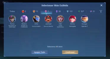 CONTA 481 SKINS 1150 diamantes