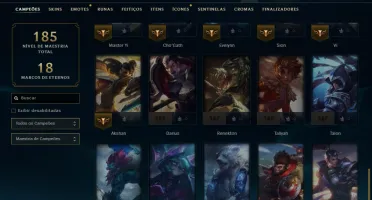 Ouro 3 com 40 Champs e 12 Skins