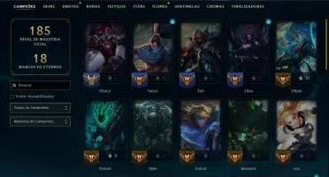 Ouro 3 com 40 Champs e 12 Skins