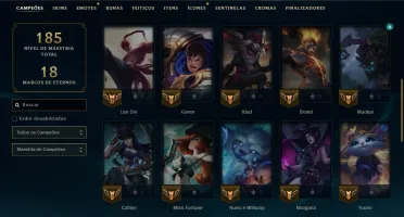 Ouro 3 com 40 Champs e 12 Skins