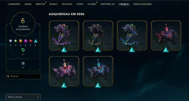 Ouro 3 com 40 Champs e 12 Skins