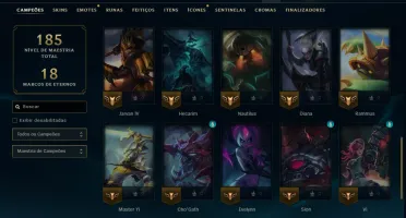 Ouro 3 com 40 Champs e 12 Skins