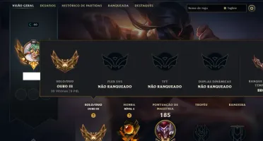 Ouro 3 com 40 Champs e 12 Skins