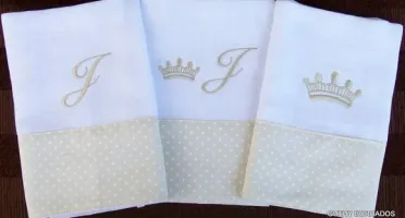 Kit com 3 Fraldas de Boca Personalizadas