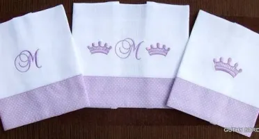 Kit com 3 Fraldas de Boca Personalizadas