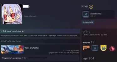 Conta Steam /Nível 38 /4 Anos/200+ Jogos/Sem VAC/Trade Ban