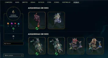 Platina 4 com 50 Champs e 17 Skins + 2 Fragmentos