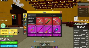 Conta Blox Fruits mais de 20k de robux gastos