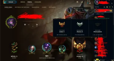 conta lol lvl 40, 37 champs,  4 skins 1 chroma
