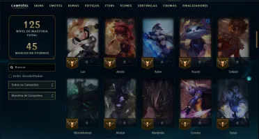 Ouro 3 com 90 Champs e 34 Skins ( JG / SUP / TOP )