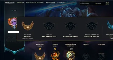 Ouro 3 com 90 Champs e 34 Skins ( JG / SUP / TOP )