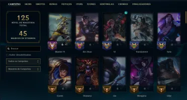 Ouro 3 com 90 Champs e 34 Skins ( JG / SUP / TOP )