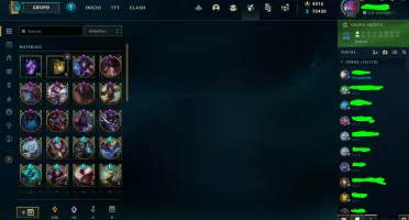 conta lol com 257 skins e todos os champs + 4215 de rp