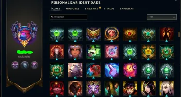 conta lol com 257 skins e todos os champs + 4215 de rp