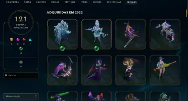 conta lol com 257 skins e todos os champs + 4215 de rp