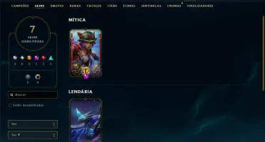 Platina 4 com 35 Champs e 7 Skins
