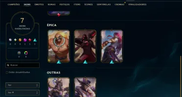 Platina 4 com 35 Champs e 7 Skins