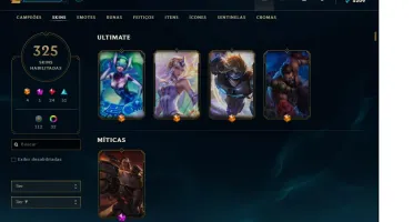CONTA COM 325 SKINS E QUASE TODOS CHAMPS