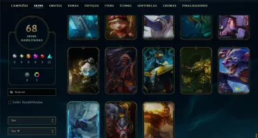 Platina 3 com 90 Champs e 68 Skins