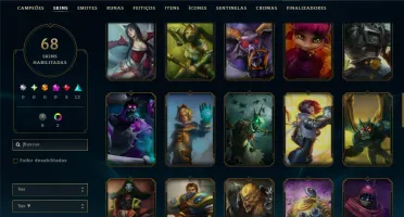 Platina 3 com 90 Champs e 68 Skins