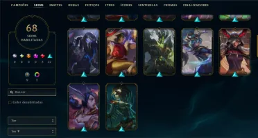 Platina 3 com 90 Champs e 68 Skins