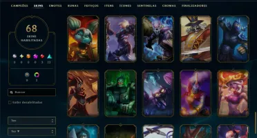 Platina 3 com 90 Champs e 68 Skins