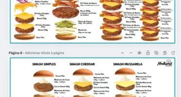 Instruções de montagem para hamburgueria ilustrativo