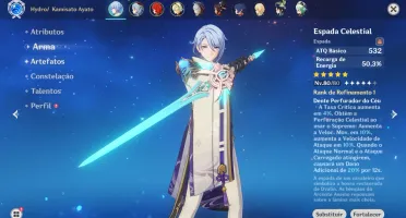 conta ar 55 - Ayato, ganyu, venti, thignari e armas
