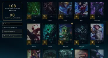 Unranked com 50 Champs e 19 Skins +2 Fragmentos