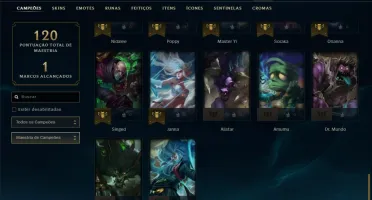 Conta platina 1 com 49 PDL, 11 skins e 42 champs