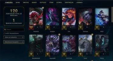 Conta platina 1 com 49 PDL, 11 skins e 42 champs