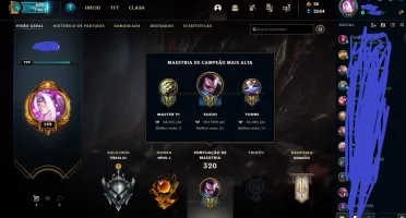Conta lol level 199 baratin