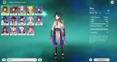 Conta Genshin Impact, AR 37, Xiao, Mona C1
