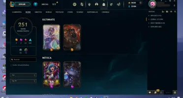 Conta League of Legends, ex mestre (2021), 252 skin+2635 RP