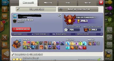Conta 2em1 CV10 Clash of clans + Clash Royale barato