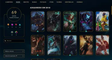 vendo conta ouro 3 com borda ouro 1 69 skins e 119 chaps