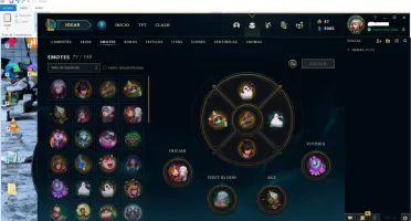 Conta lol platina 4, 303 skins, 71 emotes, 218 icones