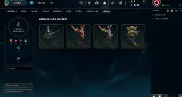 Conta LoL Gold 4 muitas skins