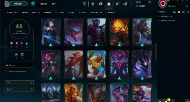 Conta LoL Gold 4 muitas skins