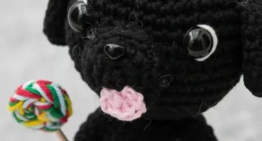 Cachorro Preto Numquiditu em Amigurumi