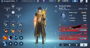 Solo Leveling Arise - 545k Poder + 45 Mil Núcleos