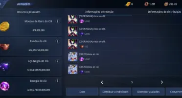 Clã mir4 lv 33 com bastante recurso