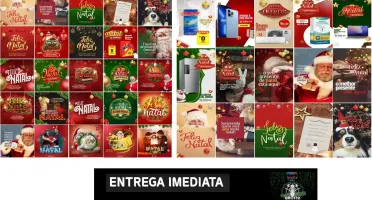 Pack 70 Arte Natal Editável No Canva+story