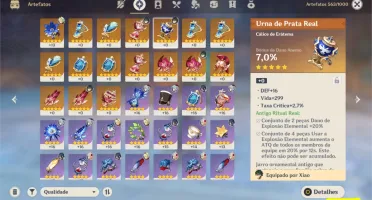 Conta com xiao + lança de jade, Ganyu e Espinha Celestial