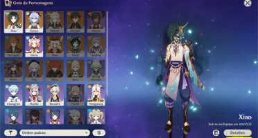 Conta com xiao + lança de jade, Ganyu e Espinha Celestial