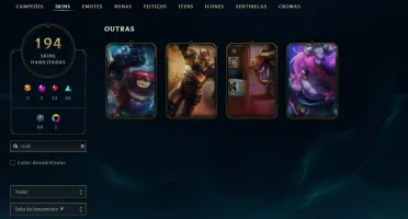 Conta 2012, 194 skin, icones e skins raras